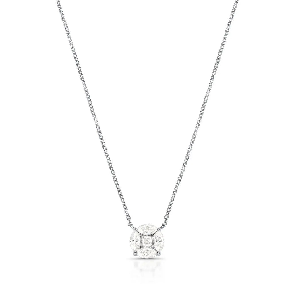 Colar de Prata 925 com Pingente de Pedras Moissanites 3mm