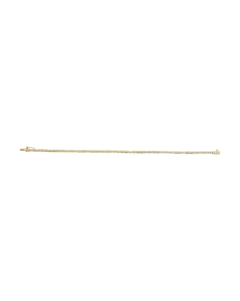 Pulseira Riviera com Cravação Bezel em Ouro 14k com Diamantes Naturais