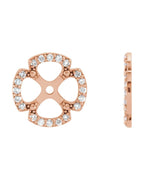 Jaqueta para Brinco Trevo em Ouro 14k com Diamantes Naturais