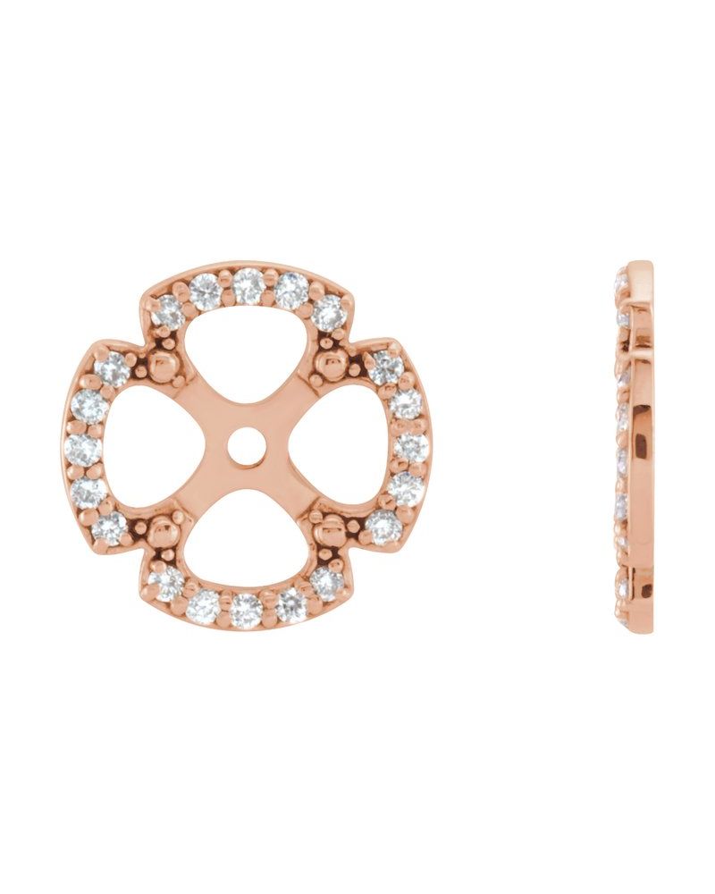 Jaqueta para Brinco Trevo em Ouro 14k com Diamantes Naturais