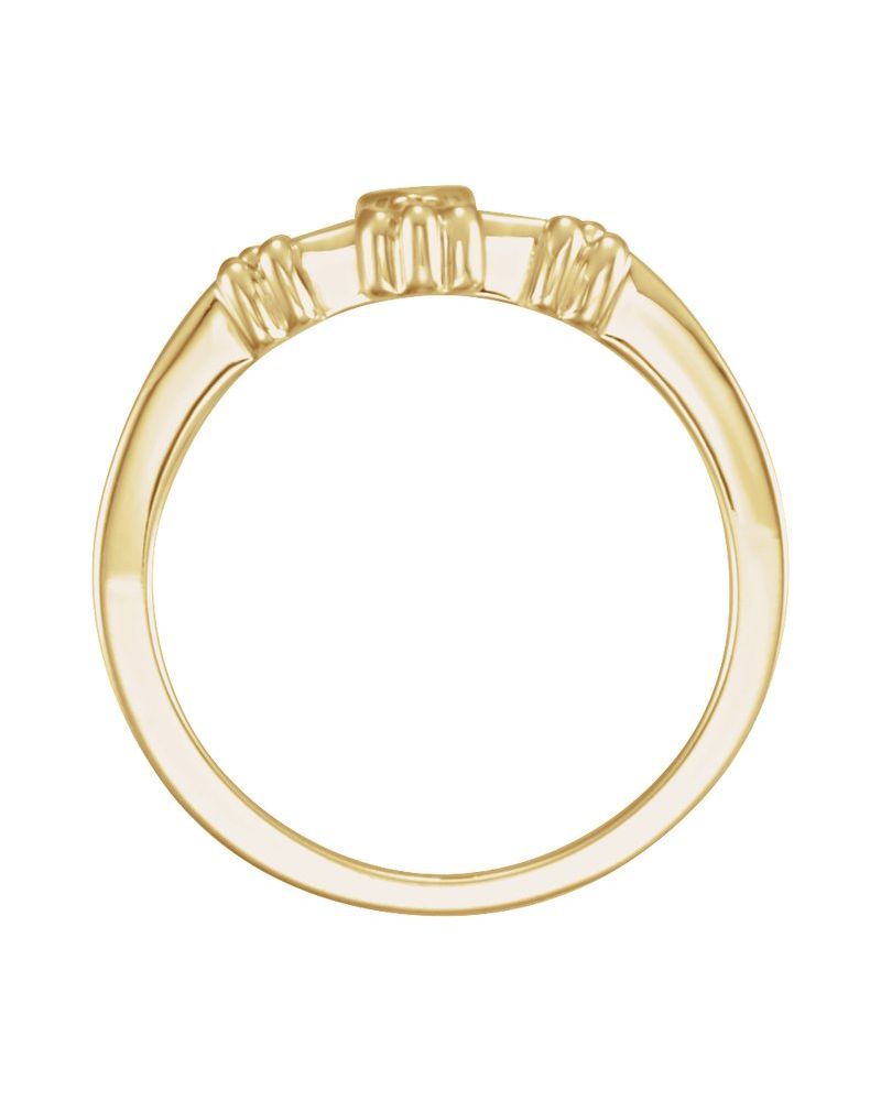 Anel Cruz em Ouro 14k com Diamantes Naturais – Modelo 6