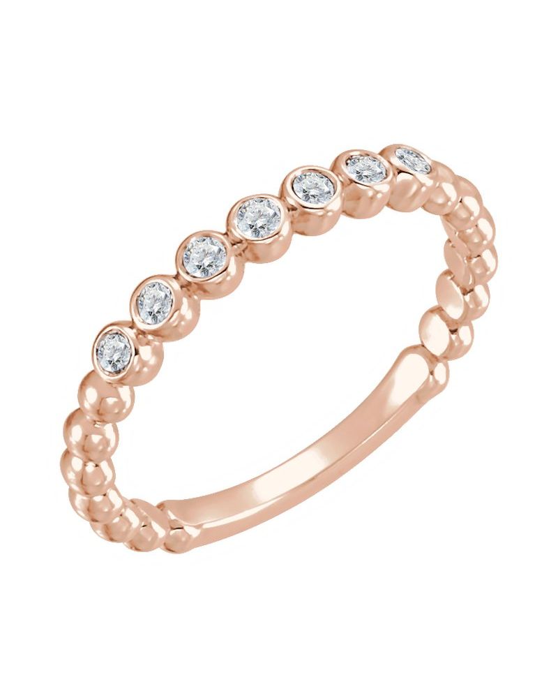 Anel Bolinha Empilhável em Ouro 14k com Diamantes Naturais – Modelo 5