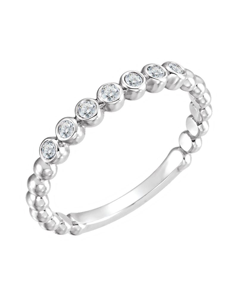 Anel Bolinha Empilhável em Ouro 14k com Diamantes Naturais – Modelo 5