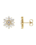 Brinco Cluster Vintage em Ouro 14k com Diamantes Naturais
