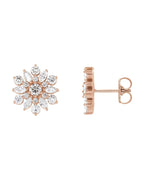 Brinco Cluster Vintage em Ouro 14k com Diamantes Naturais