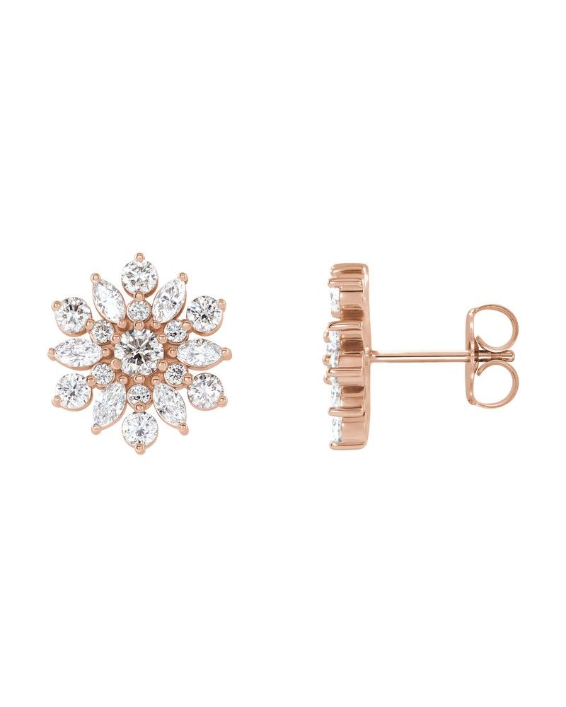 Brinco Cluster Vintage em Ouro 14k com Diamantes Naturais