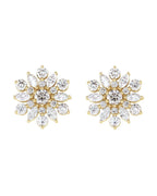 Brinco Cluster Vintage em Ouro 14k com Diamantes Naturais