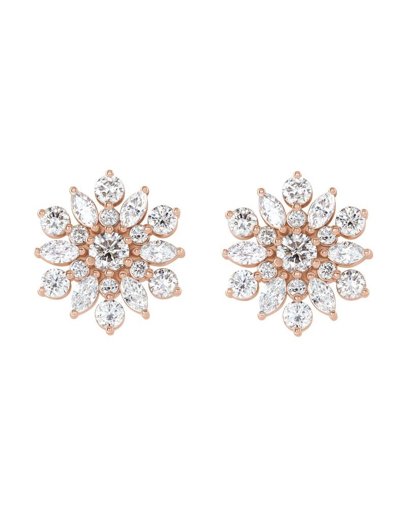 Brinco Cluster Vintage em Ouro 14k com Diamantes Naturais