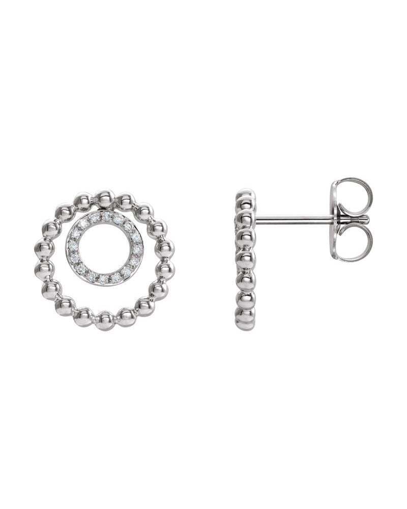 Brinco Bolinhas Círculo em Ouro 14k com Diamantes Naturais