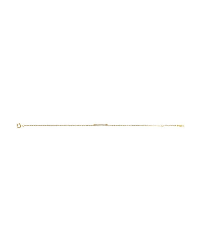 Pulseira Barra Cravejada em Ouro 14k com Diamantes Naturais – Modelo 3