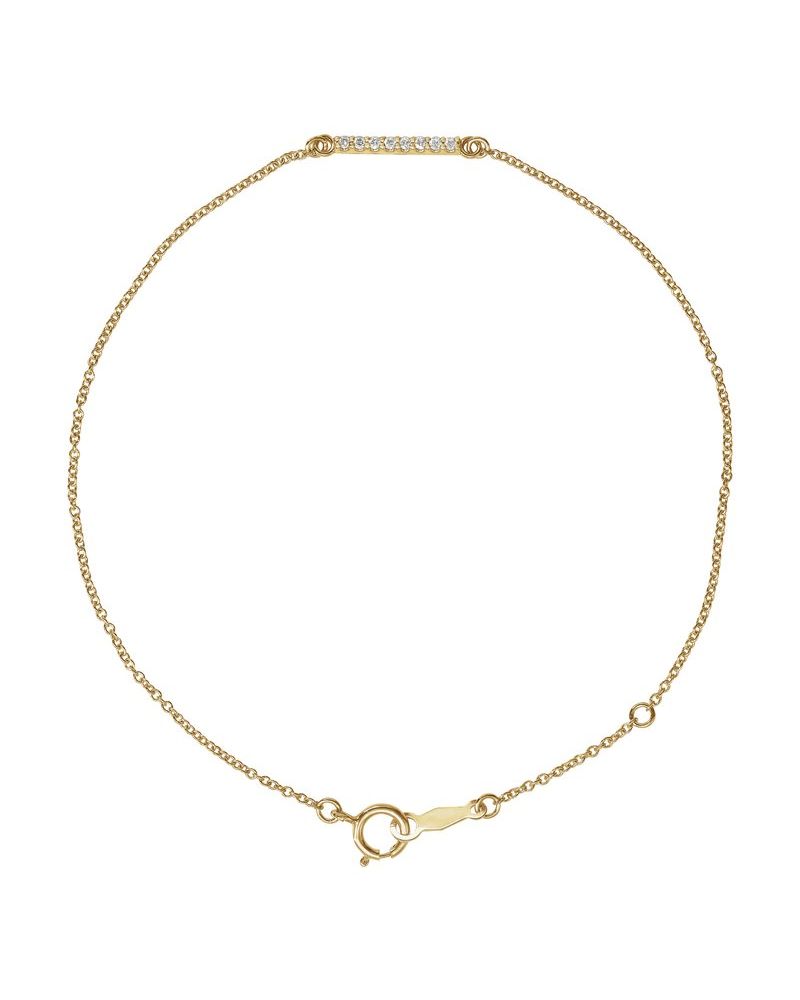 Pulseira Barra Cravejada em Ouro 14k com Diamantes Naturais – Modelo 3