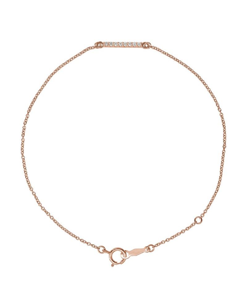 Pulseira Barra Cravejada em Ouro 14k com Diamantes Naturais – Modelo 3