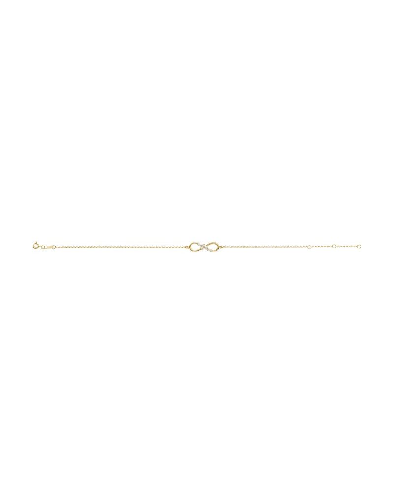Pulseira Infinito Cravejada em Ouro 14k com Diamantes Naturais