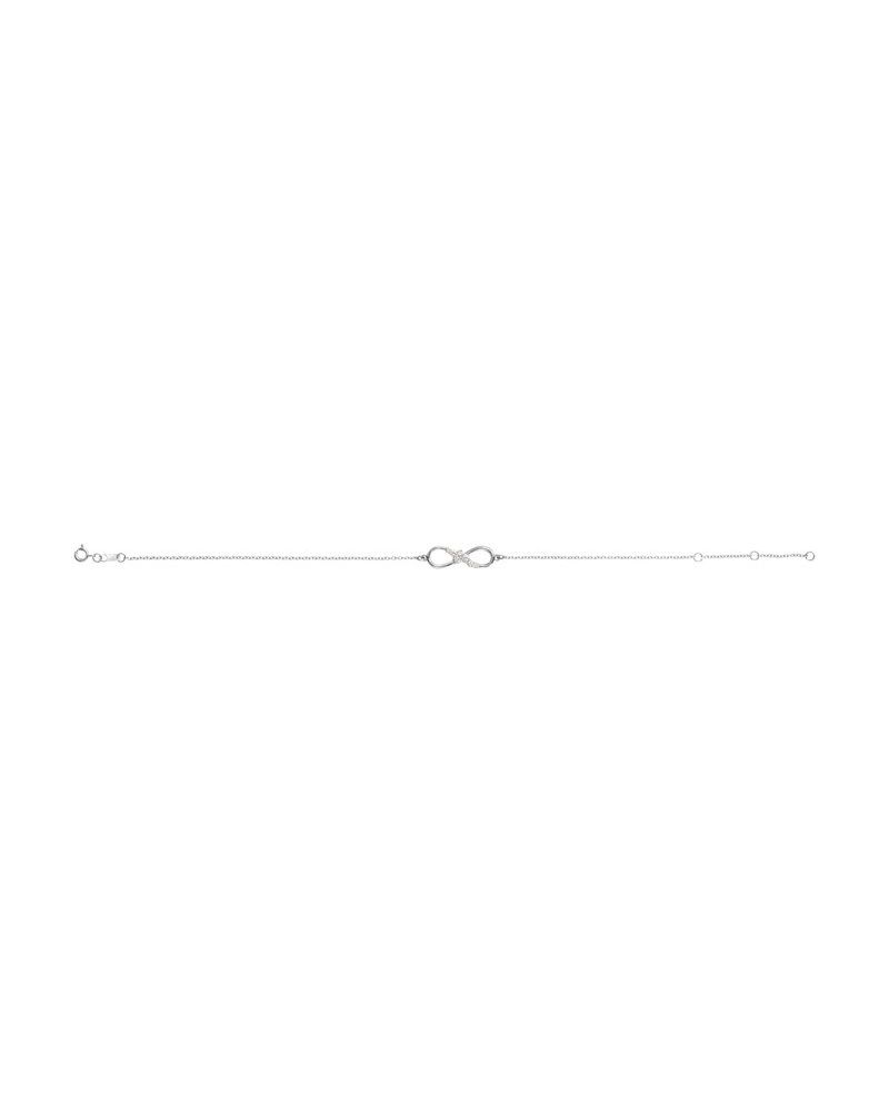 Pulseira Infinito Cravejada em Ouro 14k com Diamantes Naturais