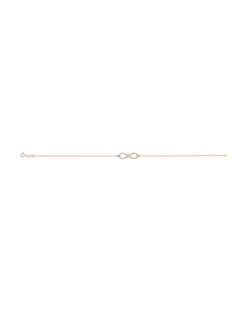 Pulseira Infinito Cravejada em Ouro 14k com Diamantes Naturais