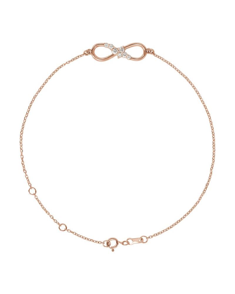 Pulseira Infinito Cravejada em Ouro 14k com Diamantes Naturais