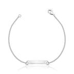 Pulseira de Prata 925 Kids com Placa Oval Lisa