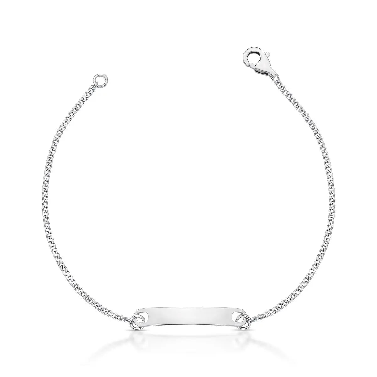 Pulseira de Prata 925 Kids com Placa Oval Lisa