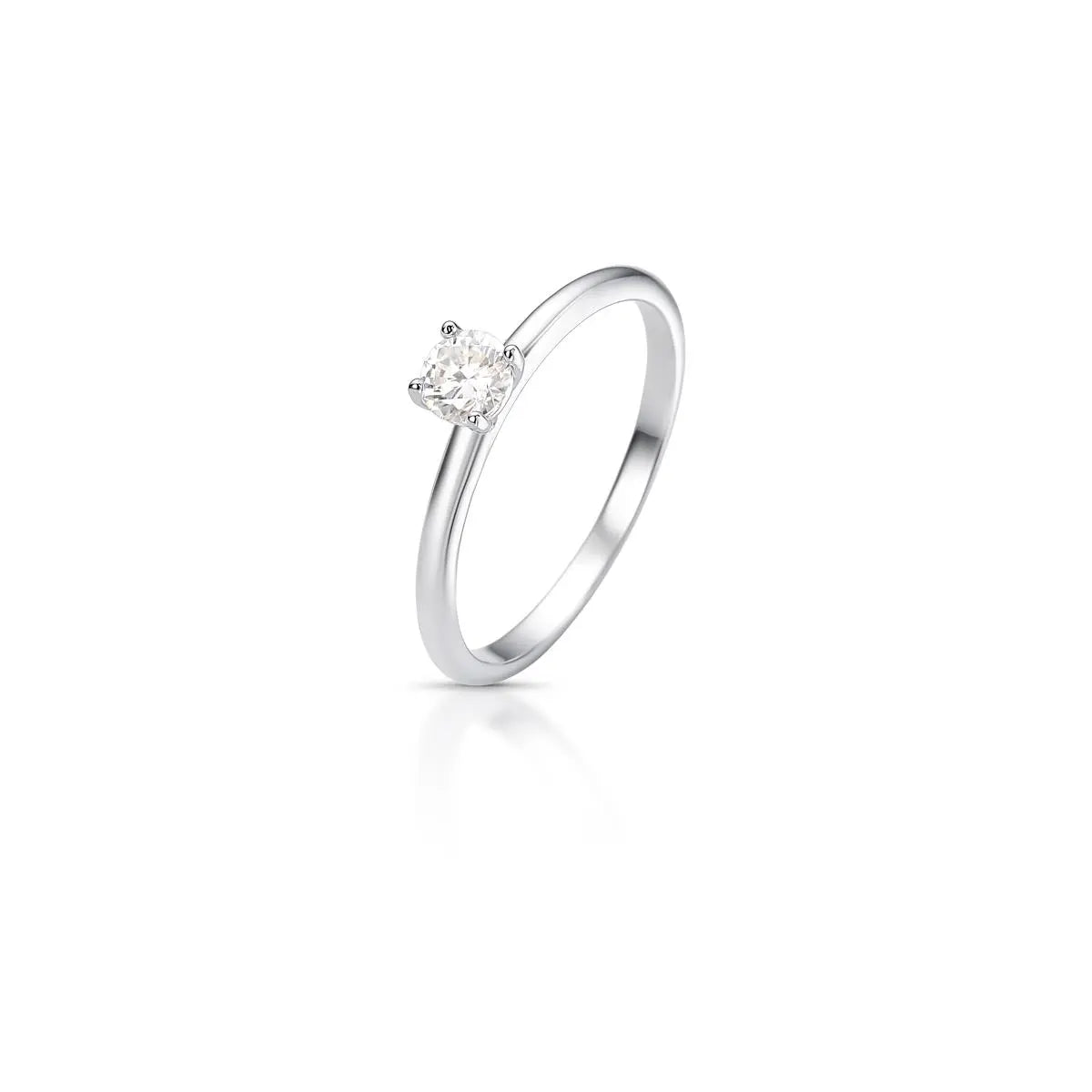 Anel de Prata 925 com Pedra Moissanite 4mm Redonda