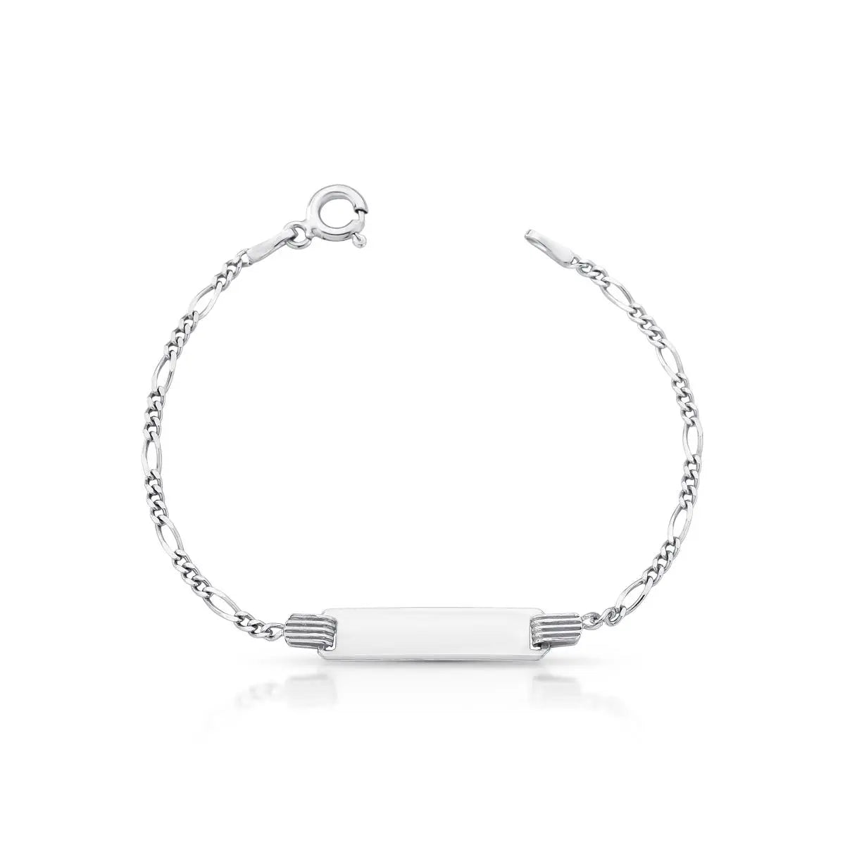 Pulseira de Prata 925 Kids com Placa Retangular Lisa