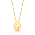 Colar Folheado a Ouro com Pingente de Gota Facetado e Abaulado