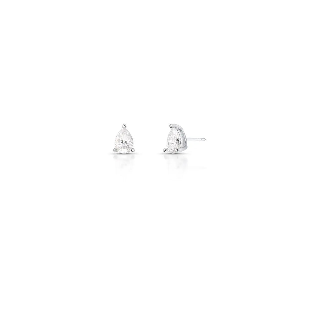 Brinco de Prata 925 de Gota em Pedra Moissanite 5x7mm