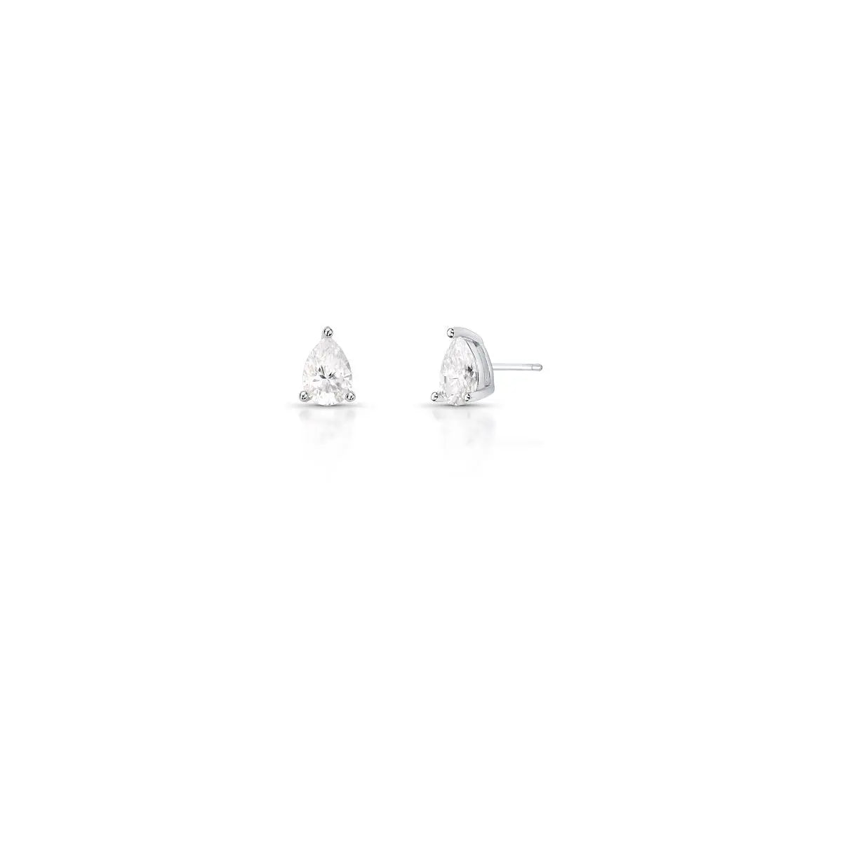 Brinco de Prata 925 de Gota em Pedra Moissanite 5x7mm