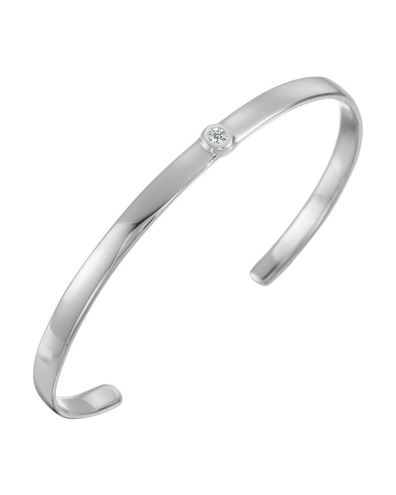 Bracelete com Cravação Bezel em Ouro 14k com Diamantes Naturais