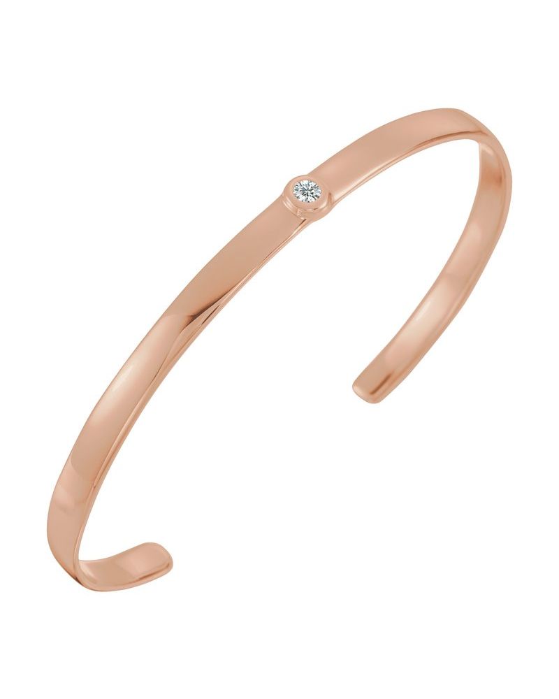 Bracelete com Cravação Bezel em Ouro 14k com Diamantes Naturais
