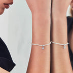Pulseira de Prata 925 com Cristais Redondos e Pérola Shell