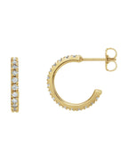 Brinco de Aro com Cravação Francesa em Ouro 14k com Diamantes Naturais