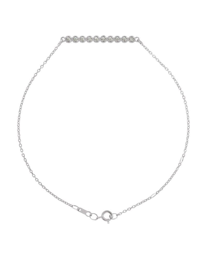 Pulseira Barra Cravejada em Ouro 14k com Diamantes Naturais – Modelo 2