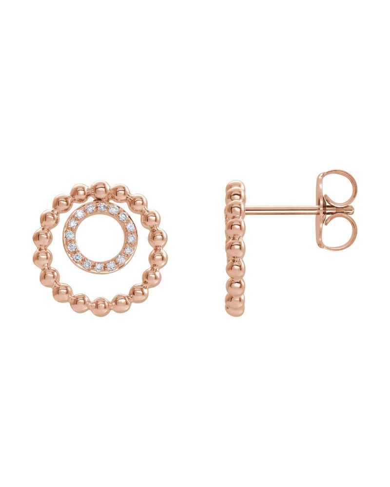Brinco Bolinhas Círculo em Ouro 14k com Diamantes Naturais