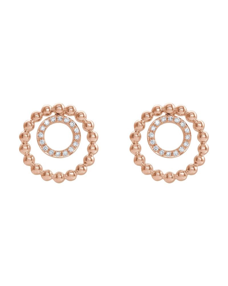 Brinco Bolinhas Círculo em Ouro 14k com Diamantes Naturais
