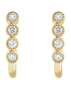 Brinco Meia Argola Cravejado em Ouro 14k com Diamantes Naturais – Modelo 5