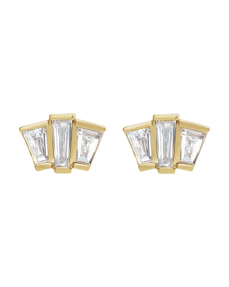 Brinco Geométrico Cluster em Ouro 14k com Diamantes Naturais – Modelo 2