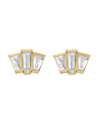 Brinco Geométrico Cluster em Ouro 14k com Diamantes Naturais – Modelo 2