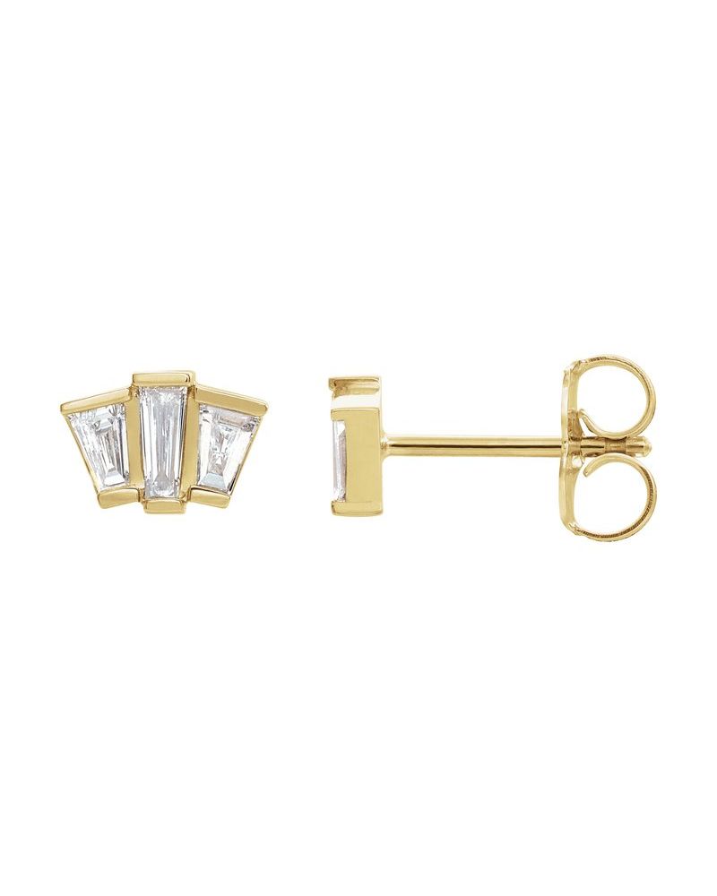 Brinco Geométrico Cluster em Ouro 14k com Diamantes Naturais – Modelo 2
