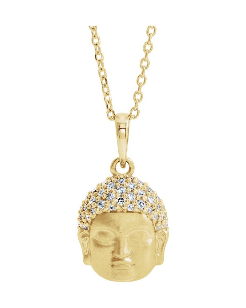 Colar Buda em Ouro 14k com Diamantes Naturais