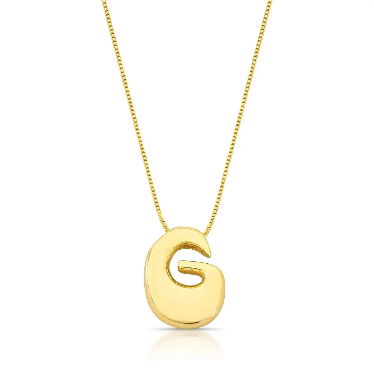 Colar Folheado a Ouro com Pingente de Letra "G" Abaulado