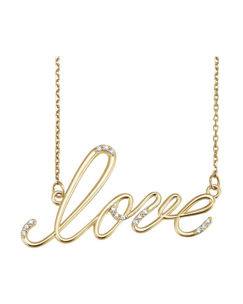 Colar "Love" Cravejado em Ouro 14k com Diamantes Naturais
