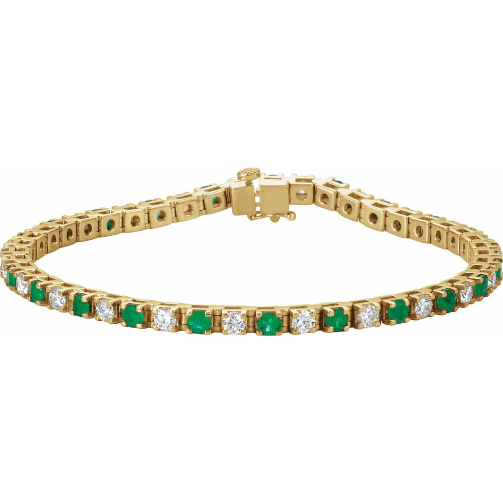 Pulseira riviera esmeralda – Ouro Amarelo 14k