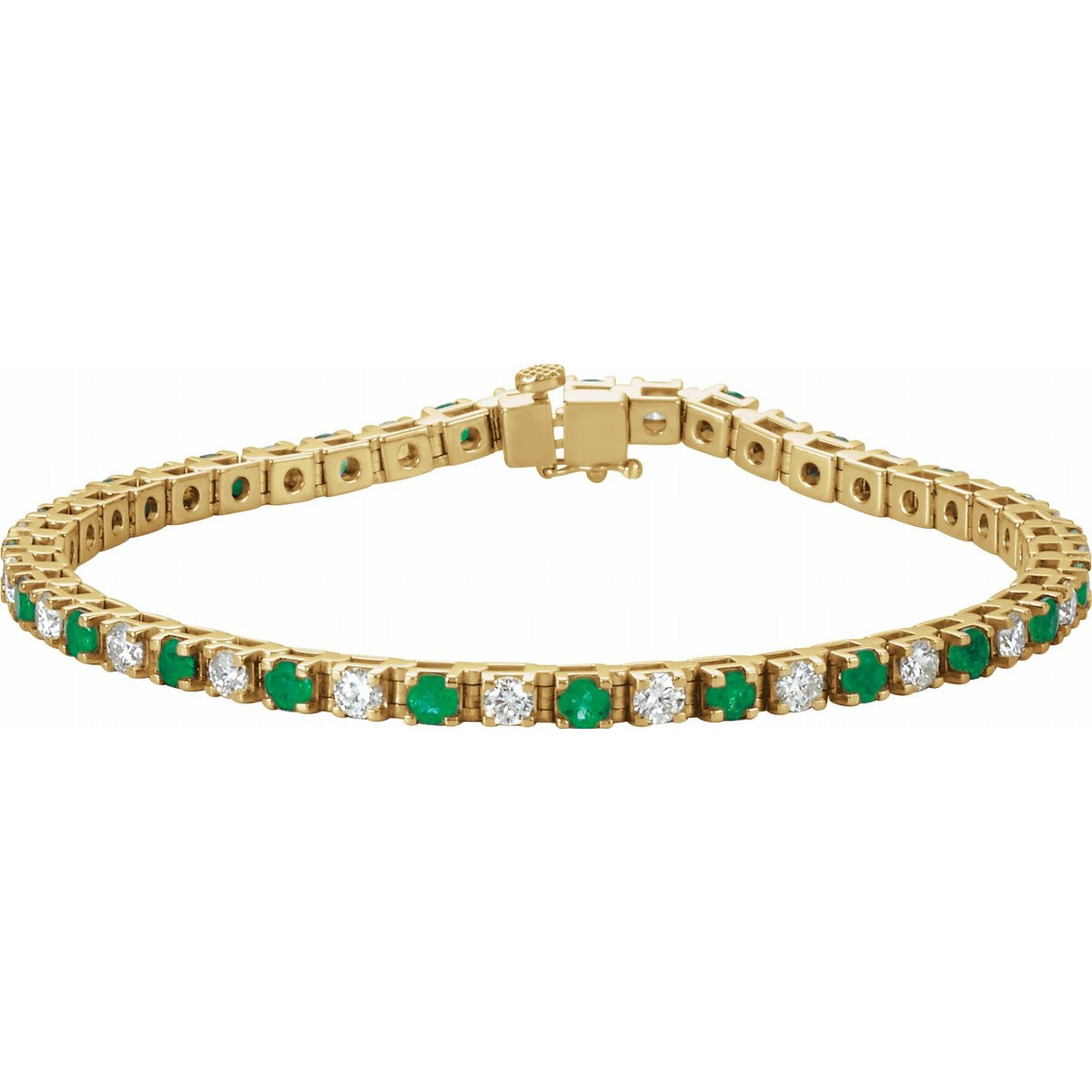 Pulseira riviera esmeralda – Ouro Amarelo 14k