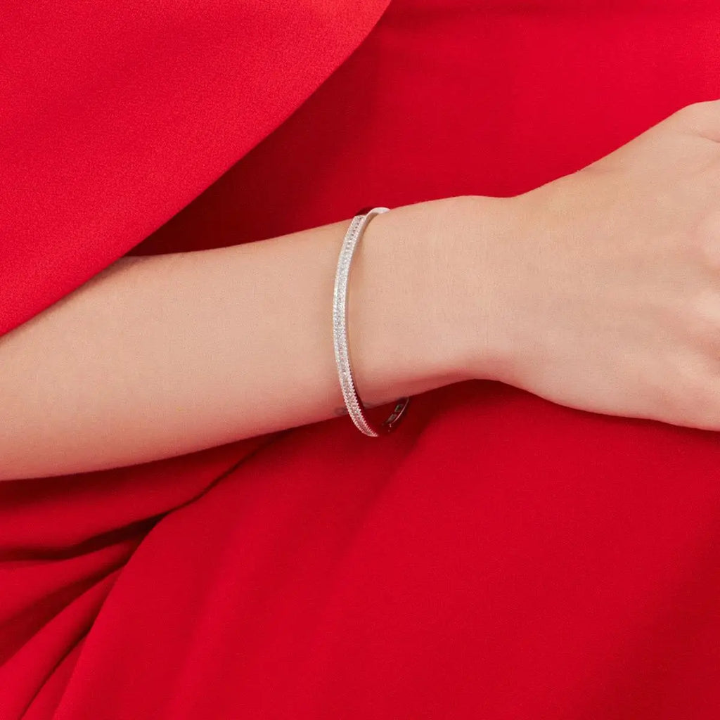 Bracelete de Prata 925 com Cristais Quadrados e Zircônias