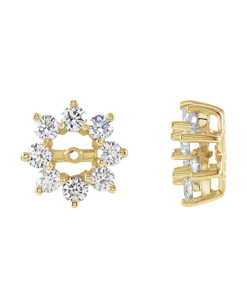 Jaqueta para Brinco Halo em Ouro 14k com Diamantes Naturais – Modelo 16