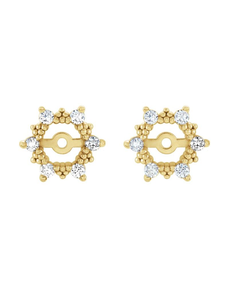 Jaqueta para Brinco Halo em Ouro 14k com Diamantes Naturais – Modelo 22