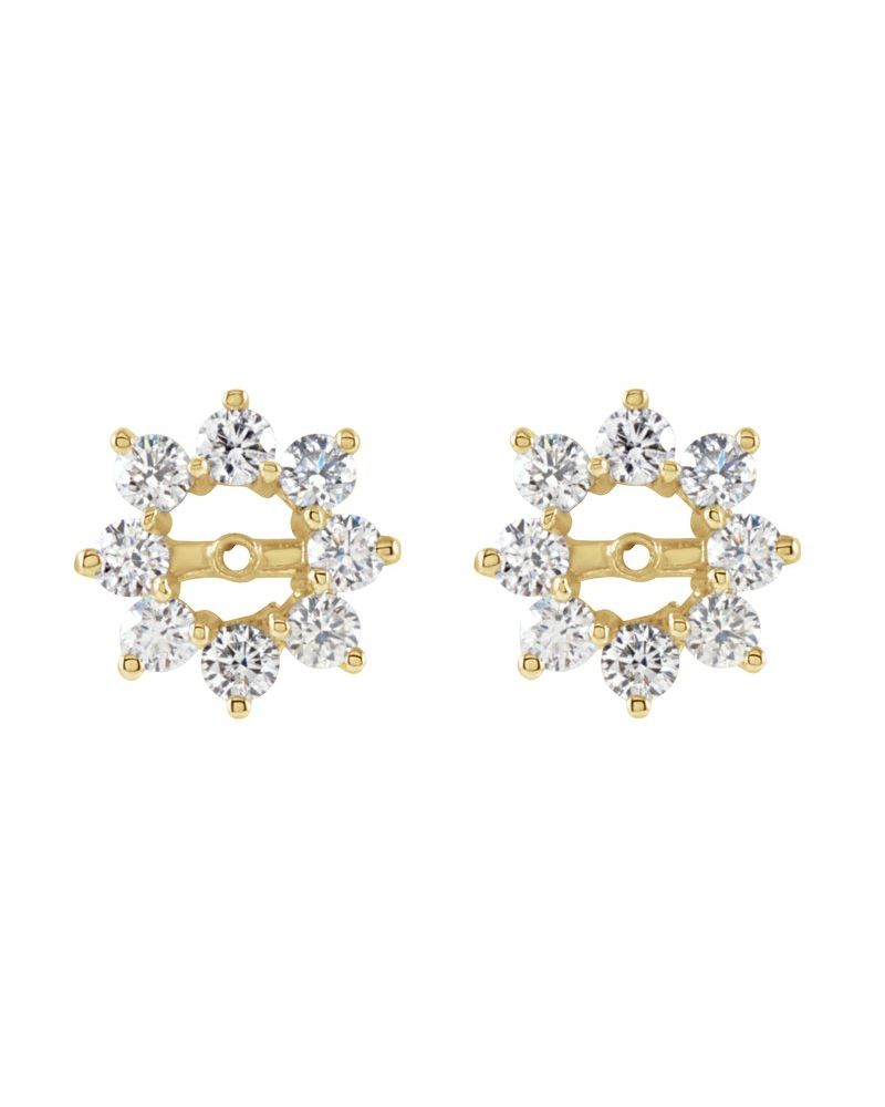 Jaqueta para Brinco Halo em Ouro 14k com Diamantes Naturais – Modelo 16