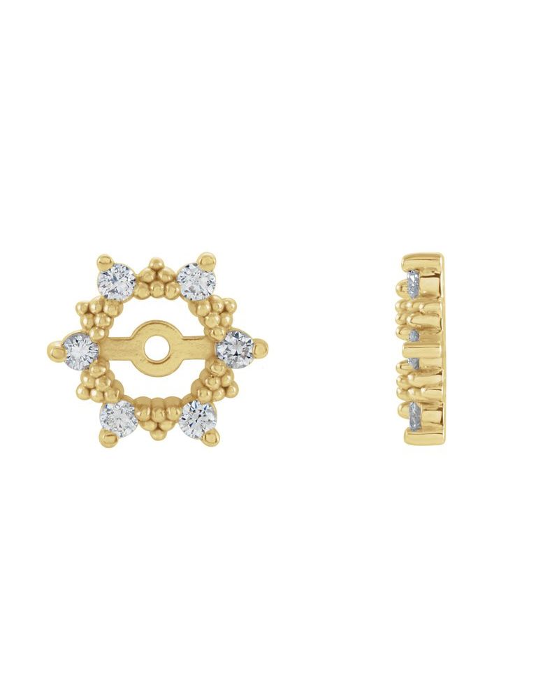Jaqueta para Brinco Halo em Ouro 14k com Diamantes Naturais – Modelo 22