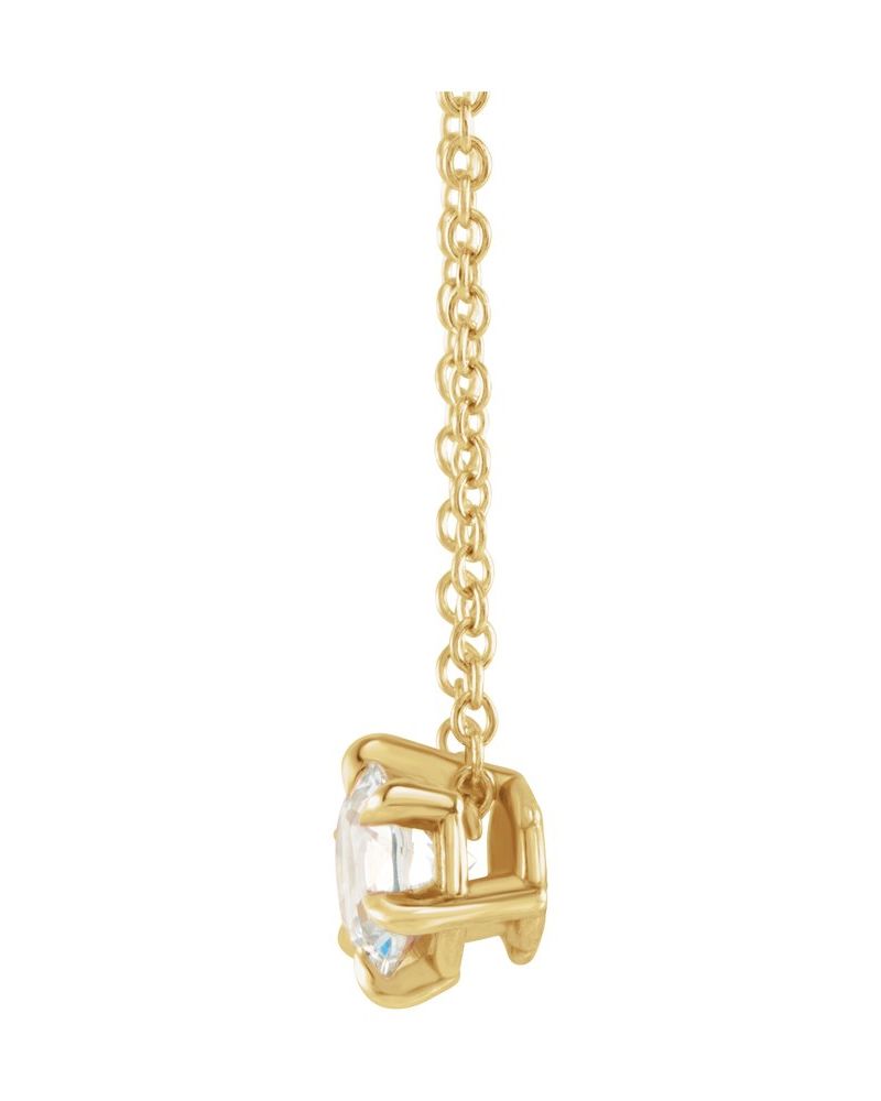Colar Solitário em Ouro 14k com Diamantes de Laboratório – Modelo 3