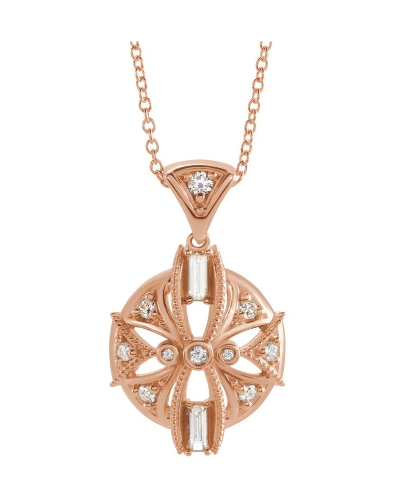 Colar Vintage em Ouro 14k com Diamantes Naturais – Modelo 2